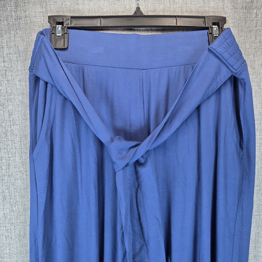 Gaiam Pants Womens Large Blue Uptown Lounge Park Tie Wide Leg Lounge Yoga Travel